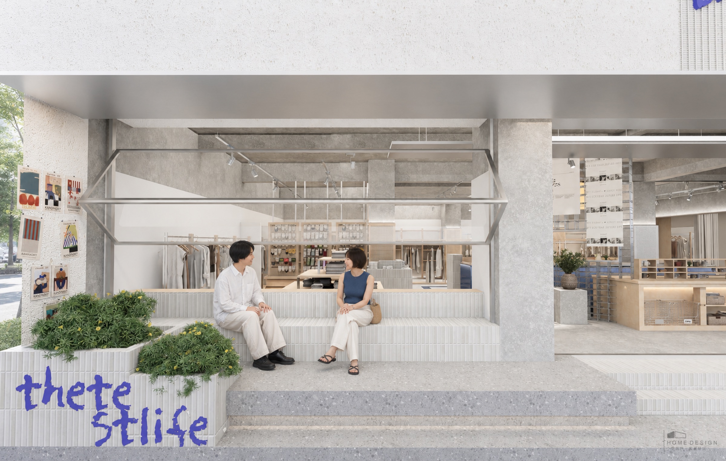 开放橱窗把原本用于陈列的窗边留给坐下和交流